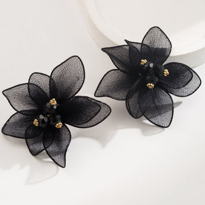 Elegant Floral Fabric Earrings for Vacation Style