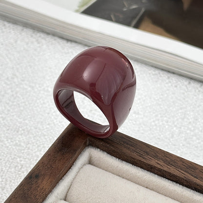 Burgundy Geometric Resin Cuff Bracelet Vintage Art Style