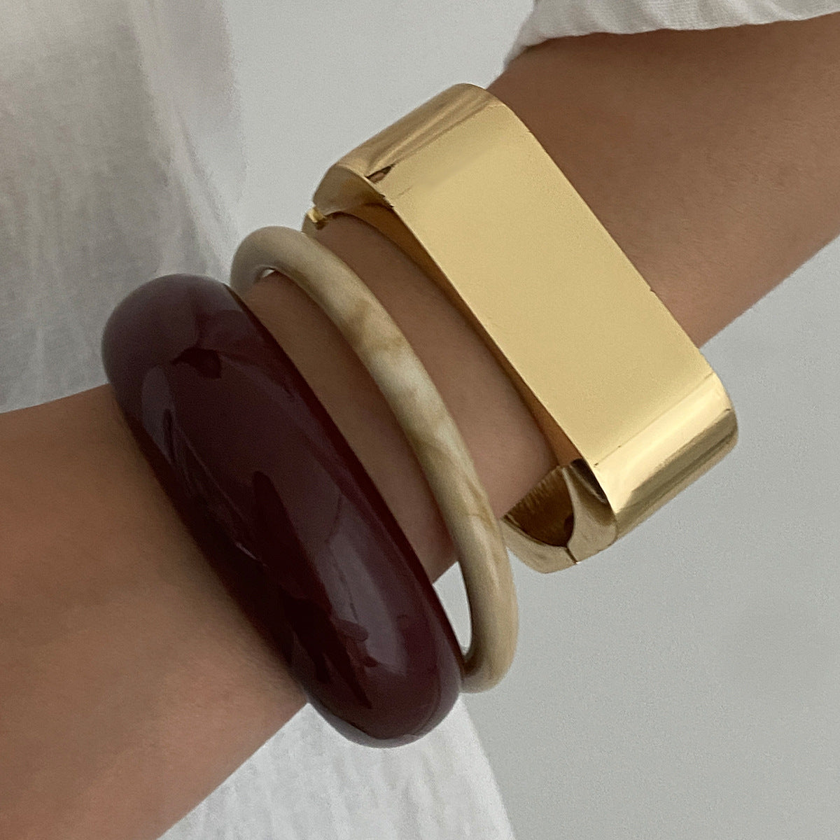Trendy Metal Square Wide Cuff Bracelet for Women