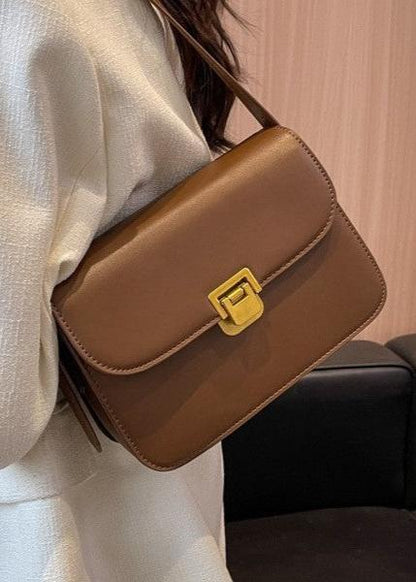 Compact PU Leather Crossbody Bag With Buckle