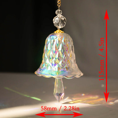 Rainbow Crystal Christmas Jingle Bell Hanging Suncatcher
