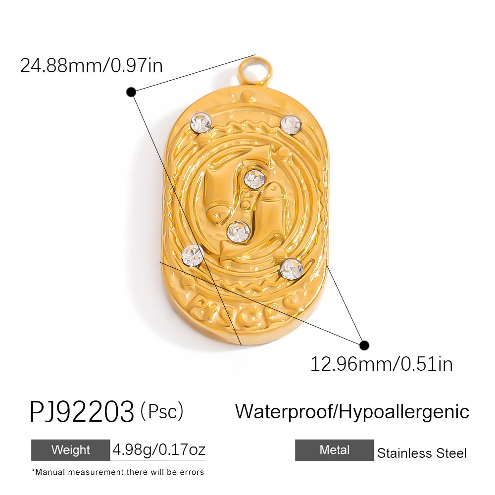 Stainless Steel Zodiac Sign Pendants Elegant DIY Jewelry Accessories