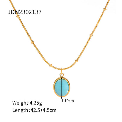 Blue Gemstone Square Necklace