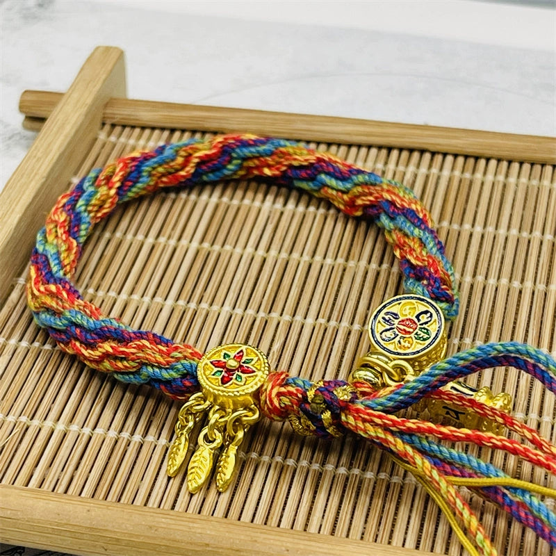 Tibet Hand-Woven Diamond Rope Hand Rope Bracelet Jewelry Gifts