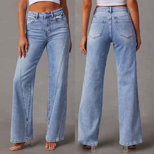 Casual Wide Leg Denim Pants for Women