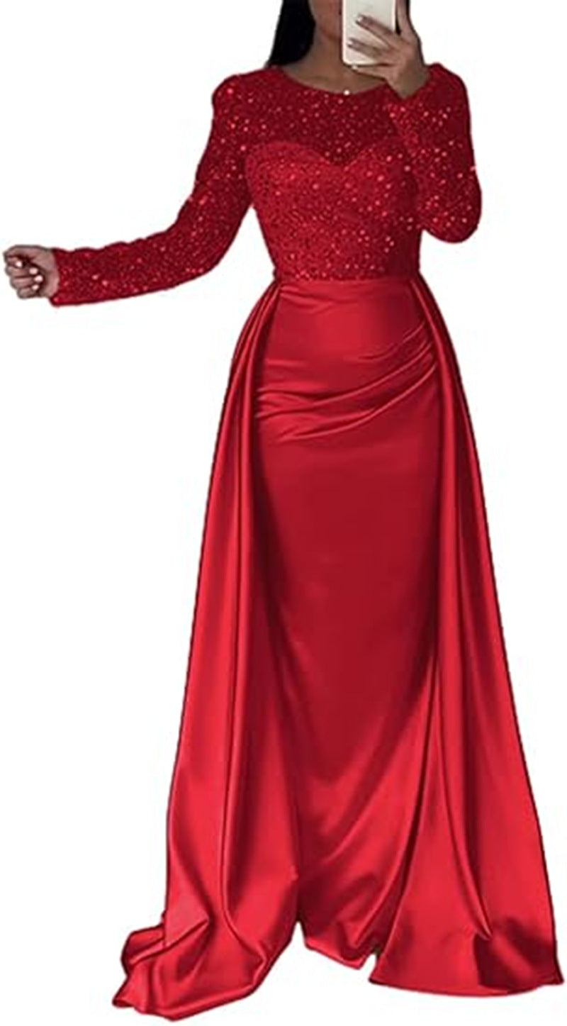 Elegant Satin Mermaid Dress With Beading For Formal Events