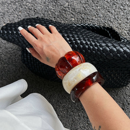 Oval Resin Bracelet Artistic Gradient Acrylic Bangle