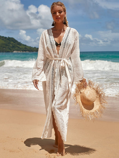 New Lace Collar Cardigan Beach Vacation Sunscreen Suit Bikini Cover Up