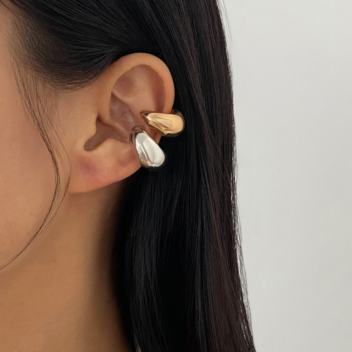 Geometric Metal Teardrop Earrings Fashion Statement Hoops