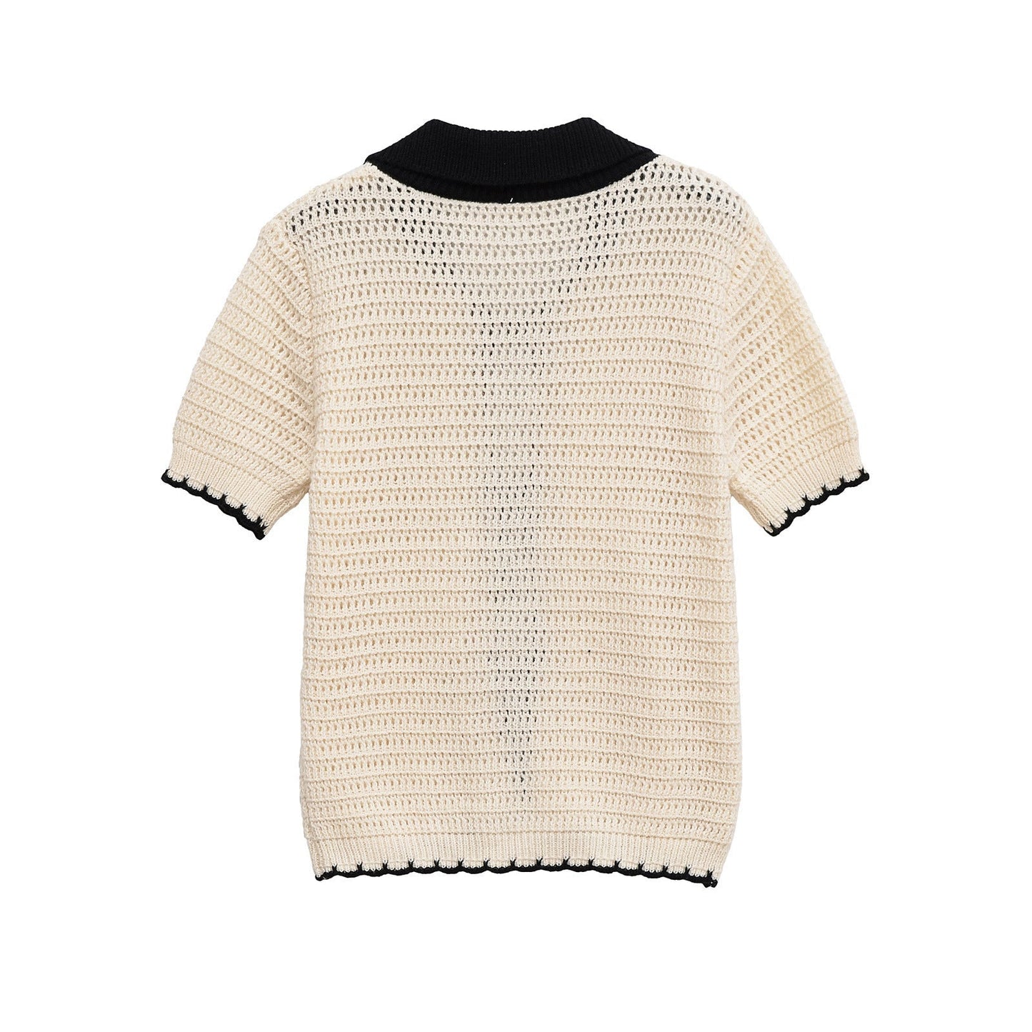 Color Block Bow Front Short Sleeves Knit Top