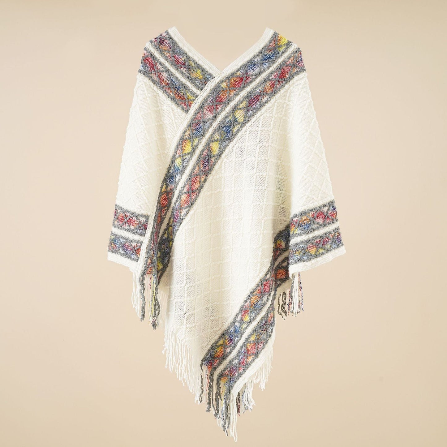 Spring And Autumn New Loose Pullover Knitted Shawl Ethnic Style Pullover Cape