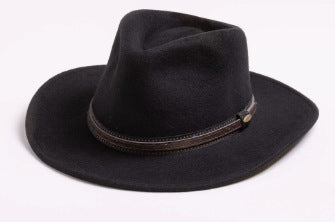 Stylish Wool Fedora Hats with Decorative Bands for Men
