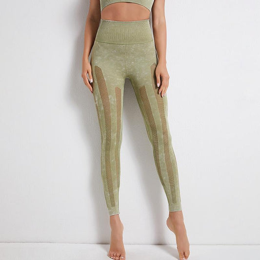 Sports Yoga Clothes Tights Women'S Seamless Mesh Openwork Quick-Drying Yoga Pants Running Fitness Pants