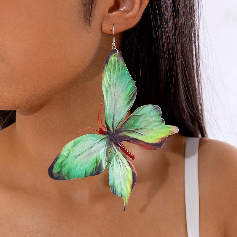 Colorful Butterfly Earrings Floral Design Acrylic Sweet Style