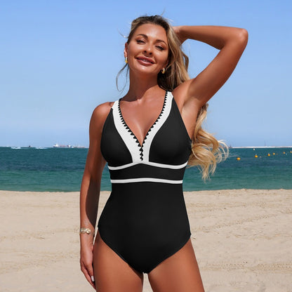 New Women'S Solid Color One-Piece Swimsuit