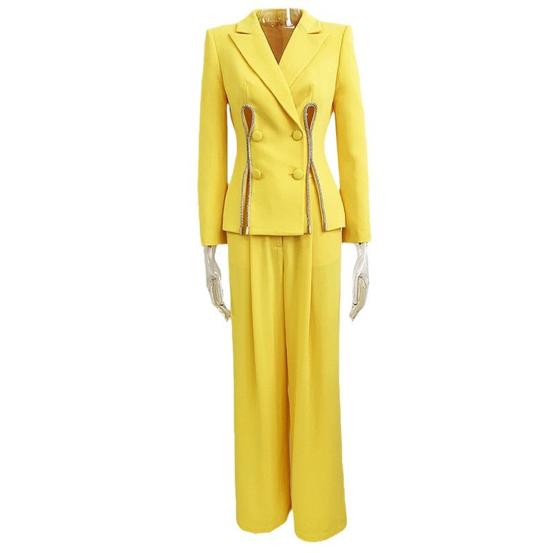 Cutout Pantsuit Set Stylish Two-Piece Outfit