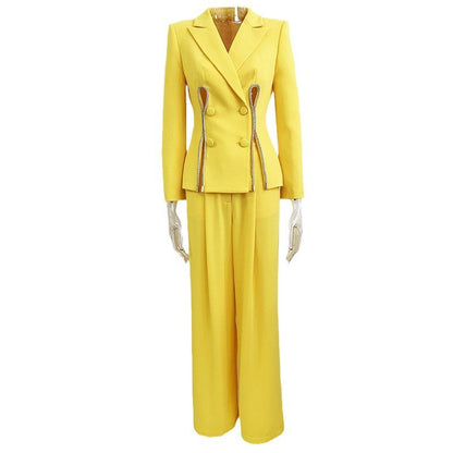 Cutout Pantsuit Set Stylish Two-Piece Outfit