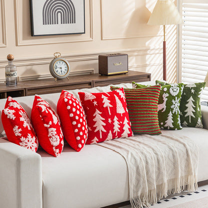 Plush Soft Christmas Striped Throw Pillow Case