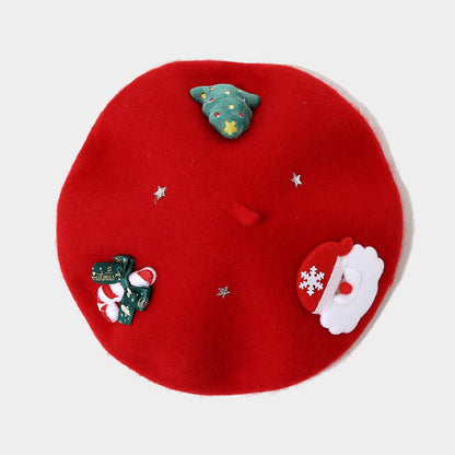 Winter Elegant Wool Blend Christmas Beanie Hat