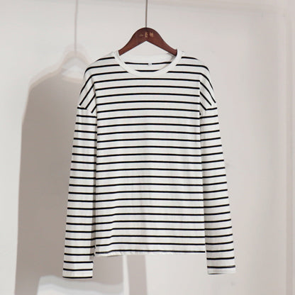 Long Sleeve Striped T-Shirt Casual Cotton Top
