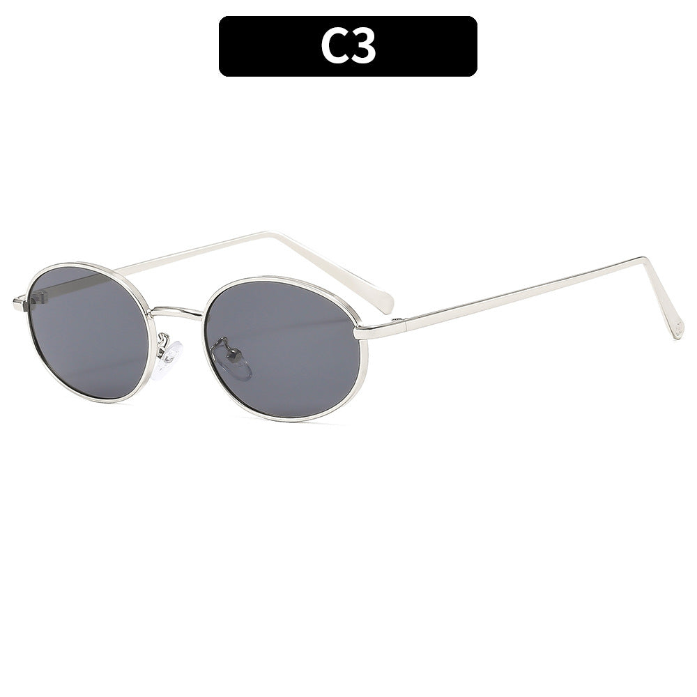 Retro Oval Hip-Hop Fashion Sunglasses Unisex Outdoor UV Protection