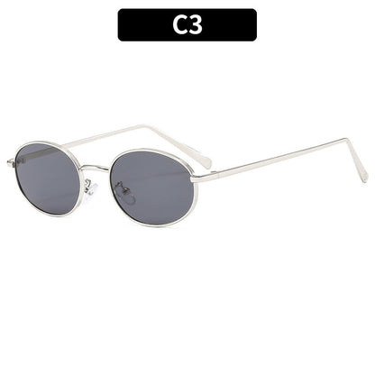 Retro Oval Hip-Hop Fashion Sunglasses Unisex Outdoor UV Protection
