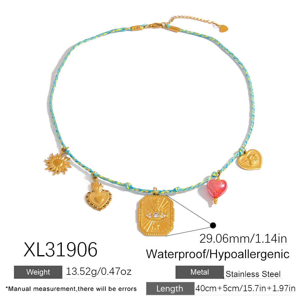Stainless Steel Starfish Shell Pendant Necklace Luxury Women's Choker