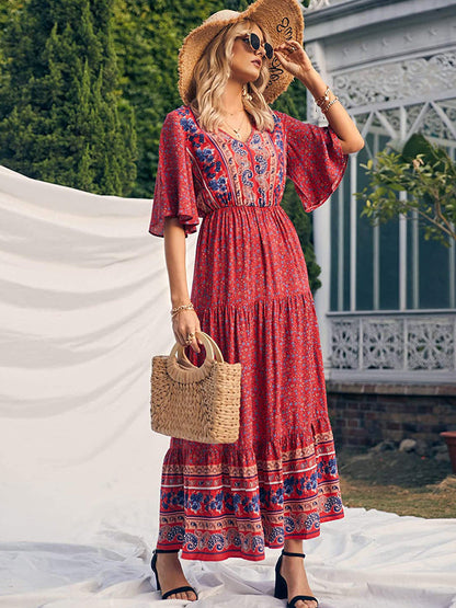 Summer Women'S Bohemian Dress Beach Resort Maxi Dress
