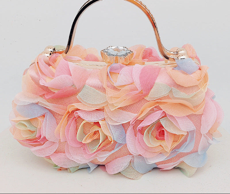 White Floral Evening Bag Elegant Bridal Purse for Parties