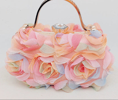White Floral Evening Bag Elegant Bridal Purse for Parties