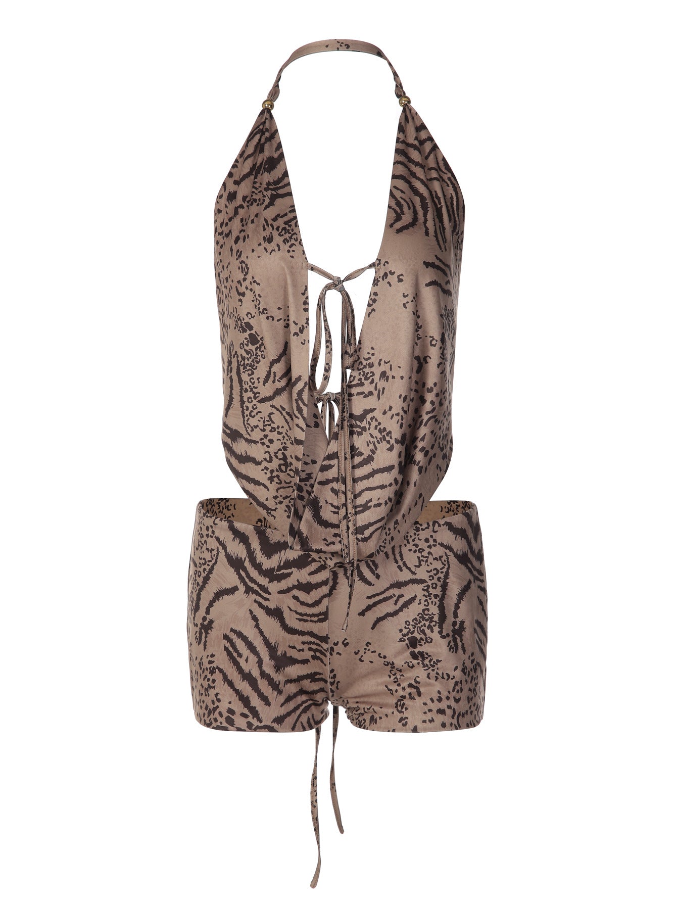 Sensual Cut-Out Tie Back Crop Top and Mini Skirt Set