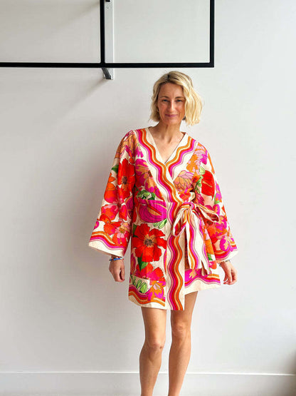Casual Elegant Floral Linen Maxi Dress