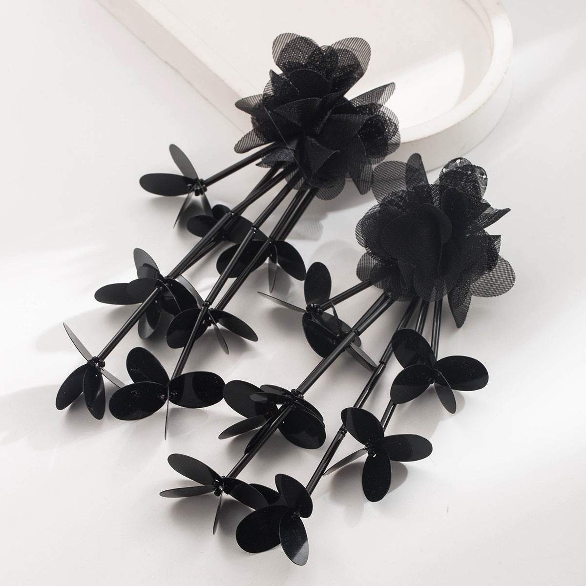 Trendy Floral Tassel Drop Earrings for Women