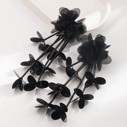 Trendy Floral Tassel Drop Earrings for Women