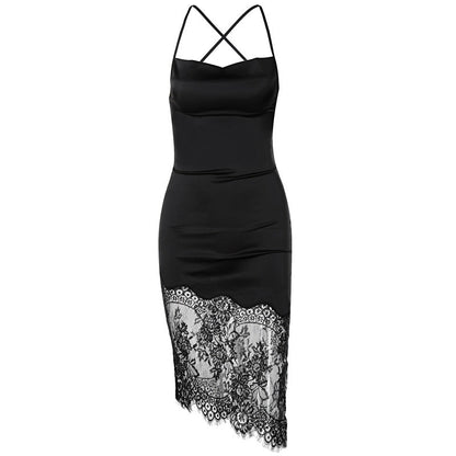 Sexy Lace Patchwork Dress Elegant All-Season Casual Dress