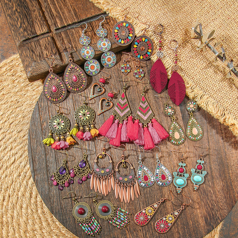 Bohemian Colorful Drop Oil Earrings Stylish Accessories