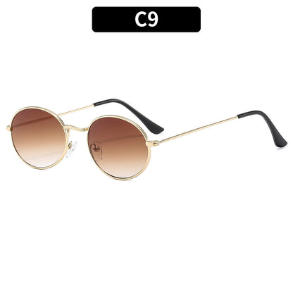 Classic Oval Metal Retro Sunglasses For Men And Women