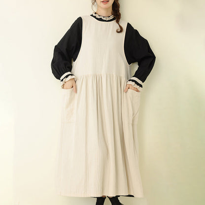 Retro A-Line Sleeveless Vest Dress in Solid Colors