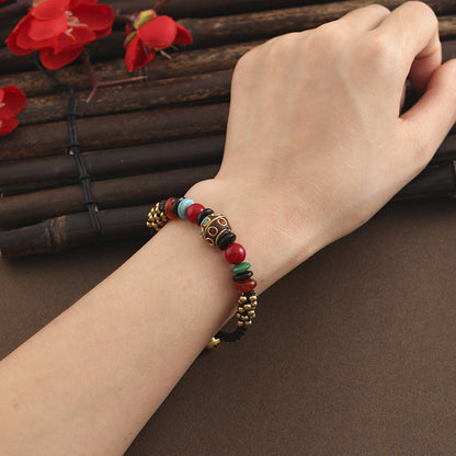New National Style Jewelry Nepal Beads Turquoise Bracelet Retro Fashion Simple Hand-Woven Bracelet