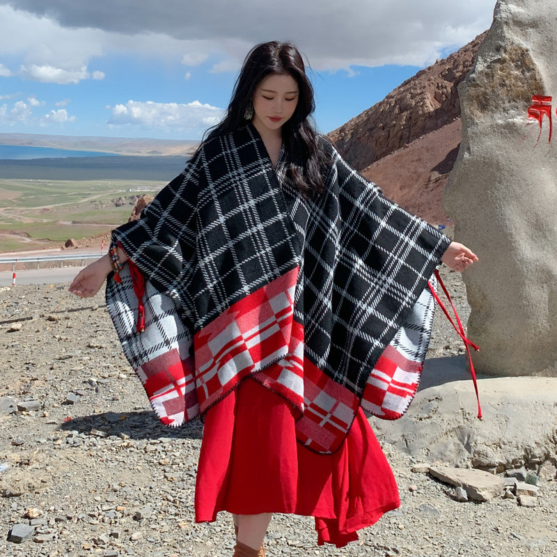 Ethnic Tibetan Shawl Cloak Warm Scarf
