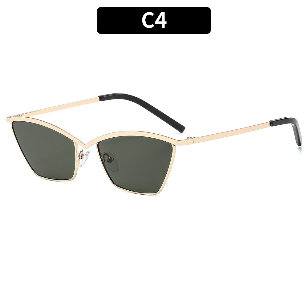 Trendy Irregular Metal Sunglasses Stylish UV400 Protection