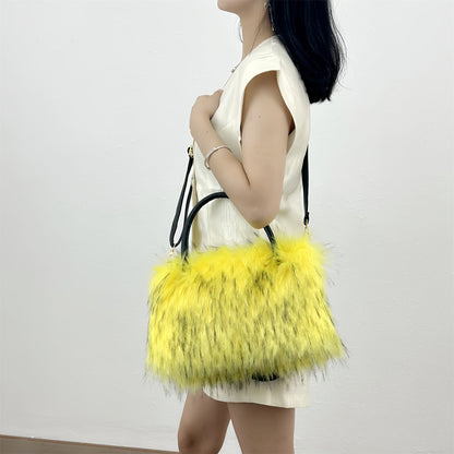 Fluffy Faux Fur Large Capacity Tote Handbag