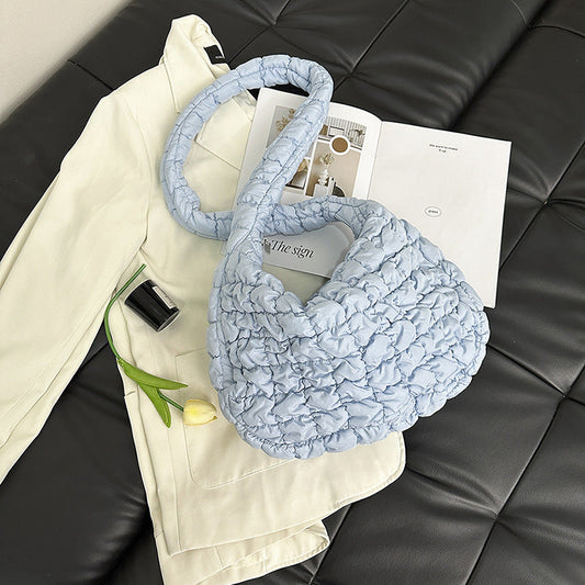 Wrinkled Cloud Crossbody Bag Trendy Nylon Tote