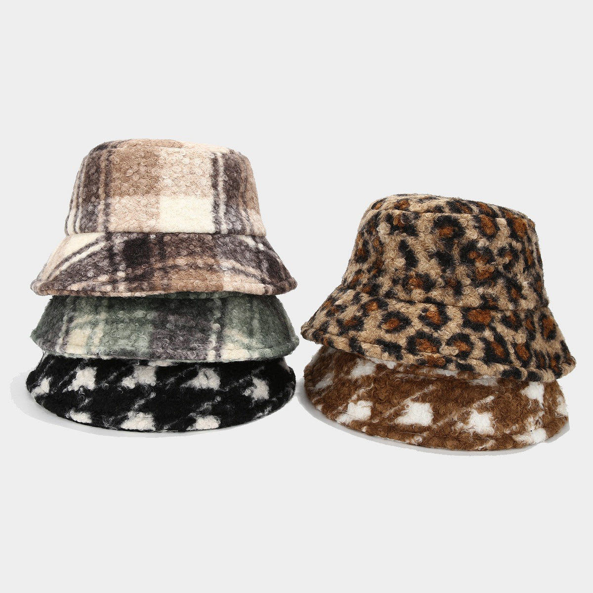 Vintage Fuzzy Plush Thick Warm Bucket Hat