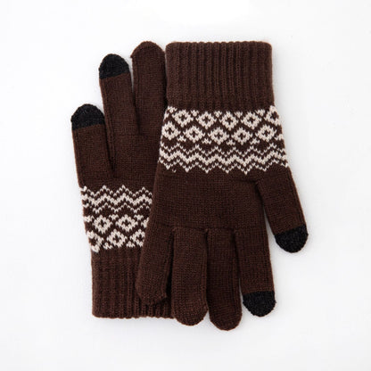 Winter Touchscreen Gloves Warm Acrylic Knitted Cycling Gloves