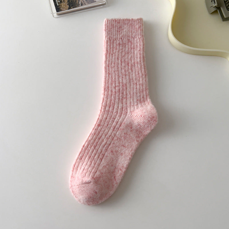 Vintage Thicken Warm Wool Solid Crew Socks