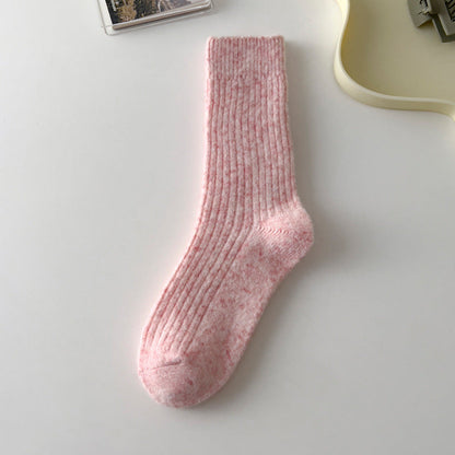 Vintage Thicken Warm Wool Solid Crew Socks