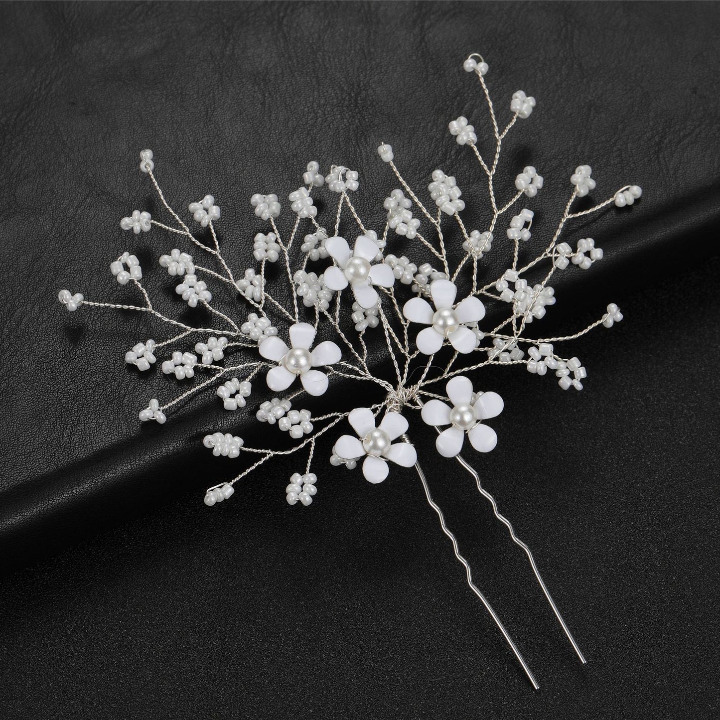 Floral U-Shaped Hairpin Bridal Hair Accessory
