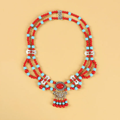 Tibetan Style Retro Ethnic Style Forehead Decoration Exotic Style Forehead Chain.Headwear