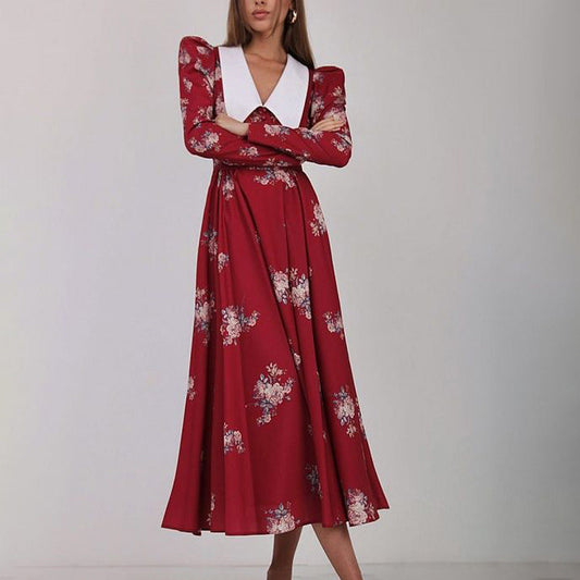 Elegant Floral Maxi Dress Slim Fit for Casual and Party
